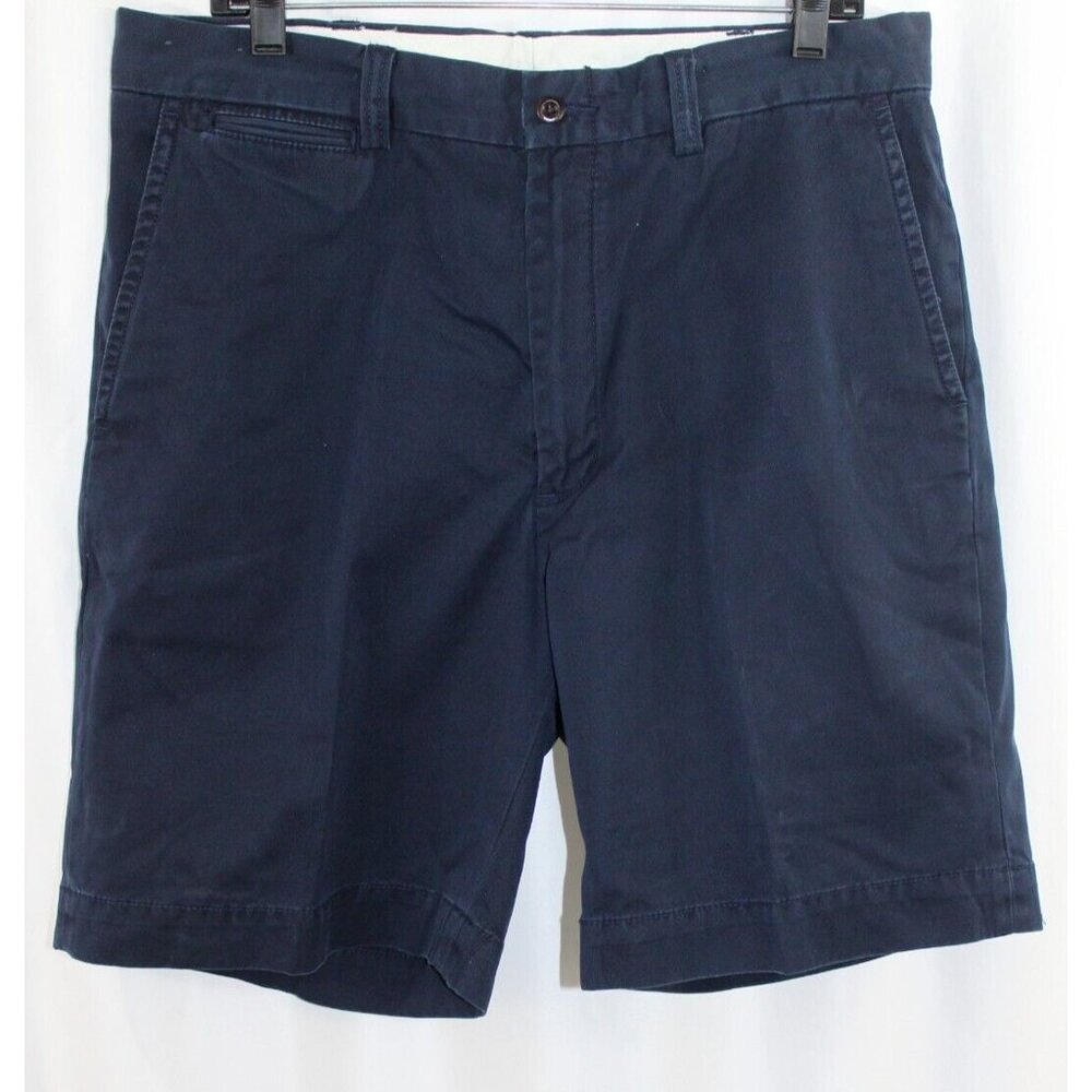 Polo Ralph Lauren Mens Blue Cotton Flat Front Shorts 36